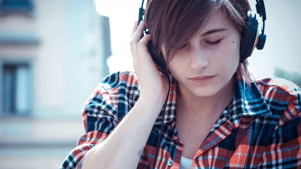 Girl listening to music