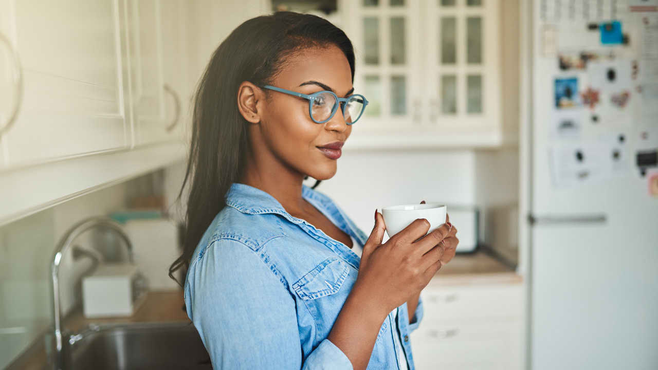 Lady thinking of goal